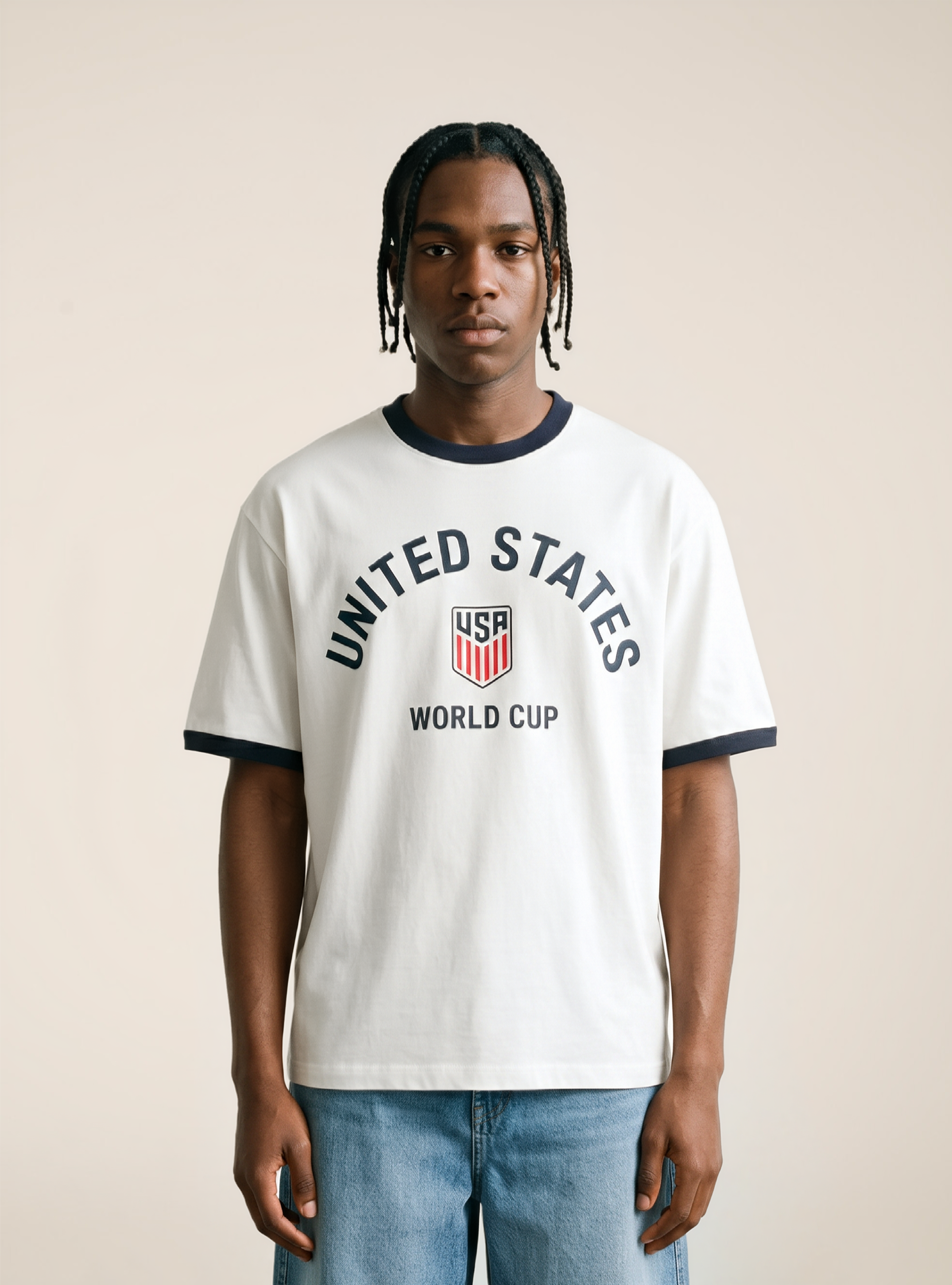T-shirt boxy fit con stampa mondiali, WH1 OFF WHITE
